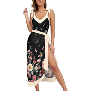 SHEKINI One Piece Swimsuit Women with Skirt Swimsuit with Cover Up Set Women Bathing Suits One Piece, Size S, Daisy 