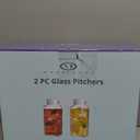 Glass Pitcher with Lid  Set of 2 Glass Water Pitcher 55Oz  Cold Carafe for Ice Tea, Water, Lemonade, Coffee  Elegant and Modern  Practical Spout Pitchers for Drinks