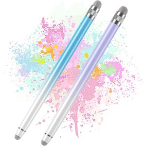 2PCS Stylus Pens for Touch Screens, Stylus Pen for iPhone/iPad/Tablet Android/Microsoft Surface, Compatible with All Touch Screens(Purple/Blue)