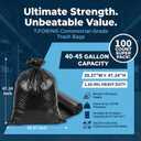 Large 40-45 Gallon Trash Bags Heavy Duty - 1.6 Mil Thick,39''x47'' Strong Black Garbage Bags Unscented 100 Count Trash Can Liners for Construction Industrial Yard Outdoor Commercial