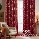 NICETOWN 2 Panels Christmas Cafe Curtains 29 x 24 Inch, Red Small Tier Curtains for Kitchen, Bathroom, Grommet Drapes for Home Decor - Christmas Style Decoration for Festive Atmosphere Creating