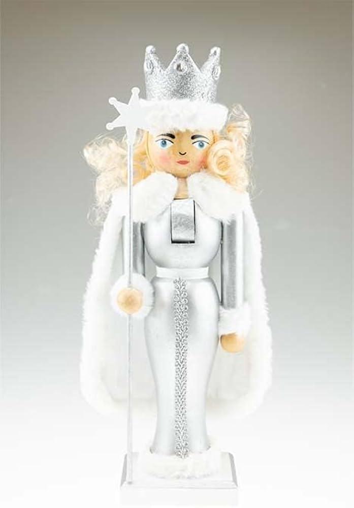 Clever Creations Silver Queen 14 Inch Traditional Wooden Nutcracker, Festive Christmas Décor for Shelves and Tables