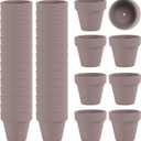 Small Mini Grey Clay Terracotta Pot Clay Ceramic Pottery Planter Cactus Flower Pots Succulent Nursery Pots- Great for Window Boxes, Cactus, Plants, Crafts, Wedding Favors, 35 pcs
