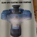 RELIY Pond Fountain Aerator, 1HP 110V 15000 GPH Fountain Pump, Fully Automatic Powerful Lake Floating Fountain, 100 FT Power Cord, 2x100 FT Traction Rope, Pond Fountains For Large Ponds