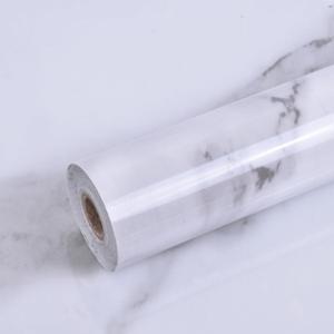 White Marble Contact Paper, Peel and Stick Wallpaper, Self Adhesive Removable Wallpaper Waterproof, Glossy Granite Wall Paper for Kitchen Countertop Bathroom, Cabinet, 15.7" x 118" Vinyl