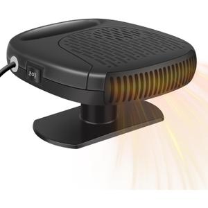 Portable 12V Car Heater & Defroster-120W Fast Heating/Cooling, 360 Rotable/Plug-In for Vehicles/SUVs/RVs-black