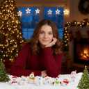 48 Pcs Mini Resin Snowman Figurines Winter Miniature Snowman Decorations with Hats Tiny Cute Micro Landscape Decorations Garden Accessories for Crafts DIY Winter Party