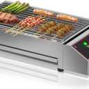 GarveeHome Electric Indoor Grill, 1800W Commercial Portable BBQ Grill Smokeless Countertop Grill with Removable Griddle, Stainless Steel, for Restaurant Home Camping Party Picnic