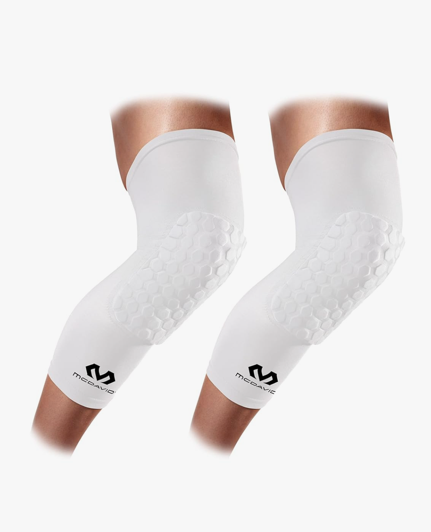 Knee Compression Sleeves: McDavid Hex Knee Pads Compression Leg Sleeve for Basketball, Volleyball, Weightlifting, and More - Pair of Sleeves S
