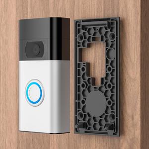 No-Drill Adhesive Doorbell Mount Compatible with Video Doorbell (2nd Generation - 2020 Release), Door Mounting Holder Bracket Accessories for Apartments Office Houses (1 Pack)