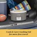 Crock-Pot Locking Lid 6qt Cook and Carry Programmable Slow Cooker Moonshine Green (Grey), 7 Quarts