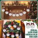 Soaoo 48 Pcs Christmas Bible Verses Ornaments Christmas Wooden Hanging Sign with Buffalo Plaid Bow and Ropes for Xmas Tree Religious Christian Gifts Church Supplies Home Decor (White)