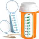 Odaro 2 Pack Pill Reminder, Lanyad or Sticker Pill Tracker, Work with Most Bottles, Reusable Medication Tracker Replacement of Vitamin Weekly (7 Day) Medicine Organizer