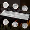 Onlyfire 48"x14" Drop-in Fire Pit Pan Kit for Indoor/Outdoor DIY Fireplace