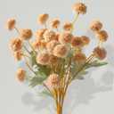 Hananona 12 Pcs Artificial Chrysanthemum Flowers, Beige Kiku Pom Pom Mums Flower Fall Faux Floral Arrangements Centerpiece for Autumn Home Kitchen Decor (12, Beige)