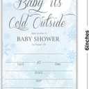 2 x Baby Its Cold Outside Baby Shower Invitations  Winter Baby Shower Girl Cards, Light Blue & White Snowflake Design, 4x6 Inches, Set of 20 with Envelopes, Party Supplies(093)