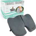 Premium Foldable Travel Seat Cushion - for Relief of Lower Back, Sciatic, Butt and Tailbone Pain - for Home & Office Use, Perfect for Travel or Driving - Coccyx Seat Cushion (Regular, Gray)