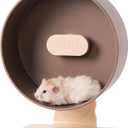 Quiet Hamster Wheel 10.2 Inch Dual-Bearings Silent Small Animals Running Exercise Wheel Height Adjustable for Syrian Dwarf Hamsters, Gerbils, Rats, or Other Small Pets, Nut Brown