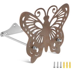 Garden Hose Holder Wall Mount Stainless Steel Heavy Duty Wall-Mounted Decorative Hose Hanger with Butterfly Design, Rustproof Water Hose Rack, Patio (Bronze)