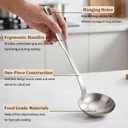TeamFar Stainless Steel Cooking Utensils Set, 7 Pcs Kitchen Utensils, Heat Resistant Metal Kitchen Tools Include Solid & Slotted Turner/Spoon/Ladle/Skimmer/Pasta Server/Potato Masher, Dishwasher Safe