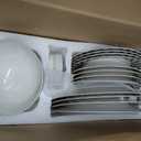 Porlien Checker Pattern 20-piece Round Dinnerware Set for 4, Porcelain Dinner Sets, 11 inches
