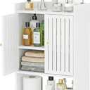 HAYOFAMY Wall Bathroom Storage Cabinet, 4Tier Medicine Cabinet with Door, Bath Shelf Organizer for Living Room Kitchen Entryway Small Space