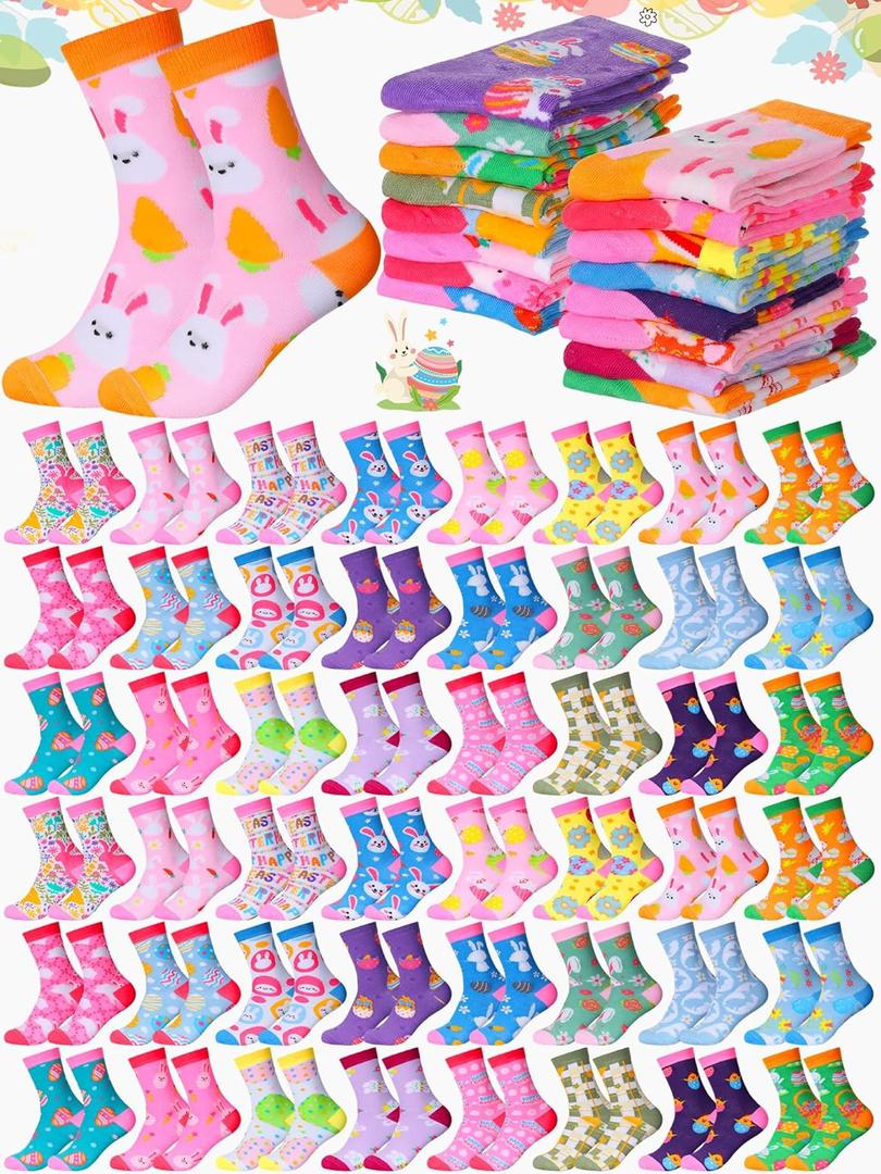JenPen 24/48/72 Pairs Nurses' Week Appreciation Gifts Nurse Novelty Crew Socks Bulk for Doctor Dental Medical Assistant