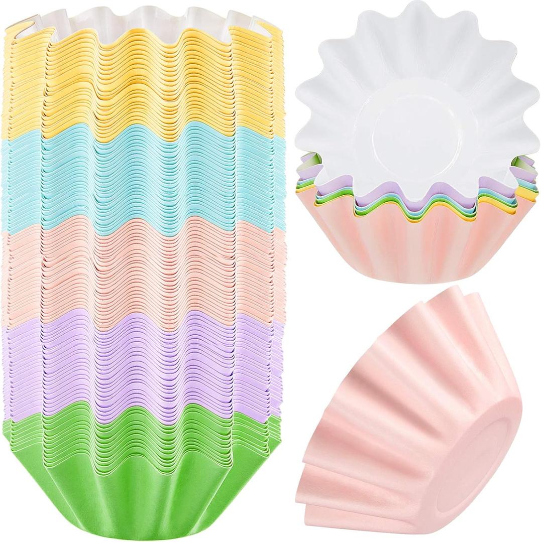 Boao Wax Melt Liners Reusable Leakproof for Any Wax Cubes Waxes Warmer Containers Cups for Scented Candle Plug in Warmers Electric Waxes Melters Burner(Pink, Blue, Green, Yellow, Purple,50 Pieces)