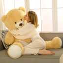 Tezituor 52in Giant Teddy Bear Stuffed Animal, Light Brown Big Teddy Bears Plush Gifts for Girlfriend, Kids, Life Size Large Cute Soft Bear Plush Toys Gift for Valentines Day, Christmas, Birthday