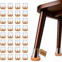 YOZON Chair Leg Floor Protectors for Hardwood Floors Felt Furniture Pads Silicone Caps 32 Pack Anti-Scratch Reduce Noise Clear Round Medium Fit 3/4" to 1-3/16" (19-30mm)