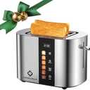 LINKChef 2 Slice Toaster, Extra-Wide 1.5" Slots, Touch Screen Control | Stainless Steel, Bagel/Defrost/Reheat Functions