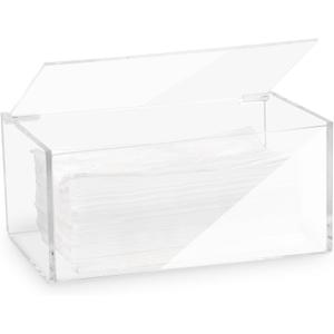 Acrylic Dryer Sheet Holder - Clear Box with Lid for Laundry Room Organization