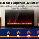 Electric Fireplace Insert 36" Realsmart 1500W Wall Mounted Fireplaces Recessed Heaters Remote Control Slim Black Fireplace Touch Screen Timer 12 Flame Colors LED Decor Low Noise