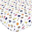 Hudson Baby Unisex Baby Cotton Fitted Crib Sheet, Sports Fan, One Size