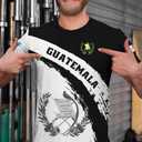 BJU Guatemala Flag T-Shirt Flag Badge Novelty Tee Printed Crewneck Short Sleeve Casual Top Unisex