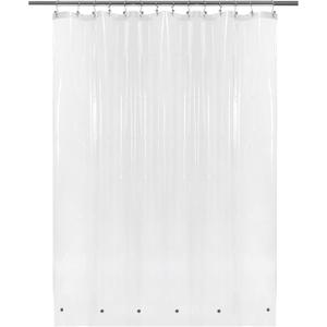 Barossa Design Clear Shower Curtain Liner 82 Width by 74 Height with Free Hooks - 6 Bottom Magnets, Waterproof PEVA, 12 Metal Grommets Curtain PEVA, 82x74