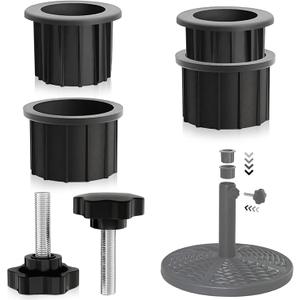 2 Sets Patio Umbrella Base Hole Ring Plug Cover Stand Replacement Parts Black Base Insert Pole Fastening Cap for Old Heavy Umbrella Base