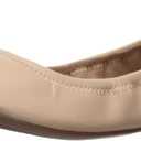 Amazon Essentials Women's Belice Slip On Ballet Flat (9.5, Beige Faux Leather)