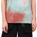 WDIRARA Boy's Summer Tie Dye Round Neck Sleeveless Tank Top Print T-Shirt