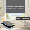 Cordless 100% Blackout Roller Shades for Windows,UV Protection Pull Down Shades,Room Darkening Door Blinds Thermal Insulated Fabric for Home Office and Bedroom(29" W x 72" H,Grey)
