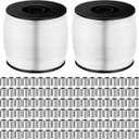 Sumind Strong Clear Picture Hanging Wire Invisible Picture Frame Fishing Wire up to 100 Lbs 656 Feet Monofilament Fishing Line with Aluminum Crimping Loop Sleeves(2 Roll,0.8 mm)