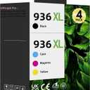 936 936XL Ink Cartridges Combo PackHP 936e 936 Ink Cartridges for HP OfficeJet Pro 9120e 9122e 9128e 9125e 9730e 9130 9135e 9110b 9120b 9130b 9130e Printers(4 Packs)