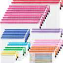JARLINK 30 Pack 8 Sizes Mesh Pouch, 9 Colors, Waterproof Zipper File Bags Document Multipurpose Travel Bags for Office, School, Board Game, Puzzles, Cosmetics, Travel Accessories, and Home Organize