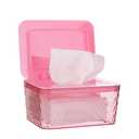 Wipes Dispenser, One-Handed Operation Wipe Holder for Baby & Adult, Seal-Designed Wipes Container for Bathroom Keep Diaper Wipes Fresh (Pink)