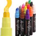 VIANZE Jumbo 12Colors Markers, Acrylic Paint Pens, 10mm Felt Tip Jumbo Poster Markers,Waterproof and Permanent Paint Pens, for Rock Wood, Fabric, Ceramic,Posters Art Paintings