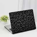 Compatible with MacBook Air 13 inch Case 2026 M5, 2022-2025 M4/M3/M2 A3240 A3113 A2681, Cute Cheetah Print Animal Print Plastic Hardshell Case & Keyboard Cover, Matte Black Leopard Print