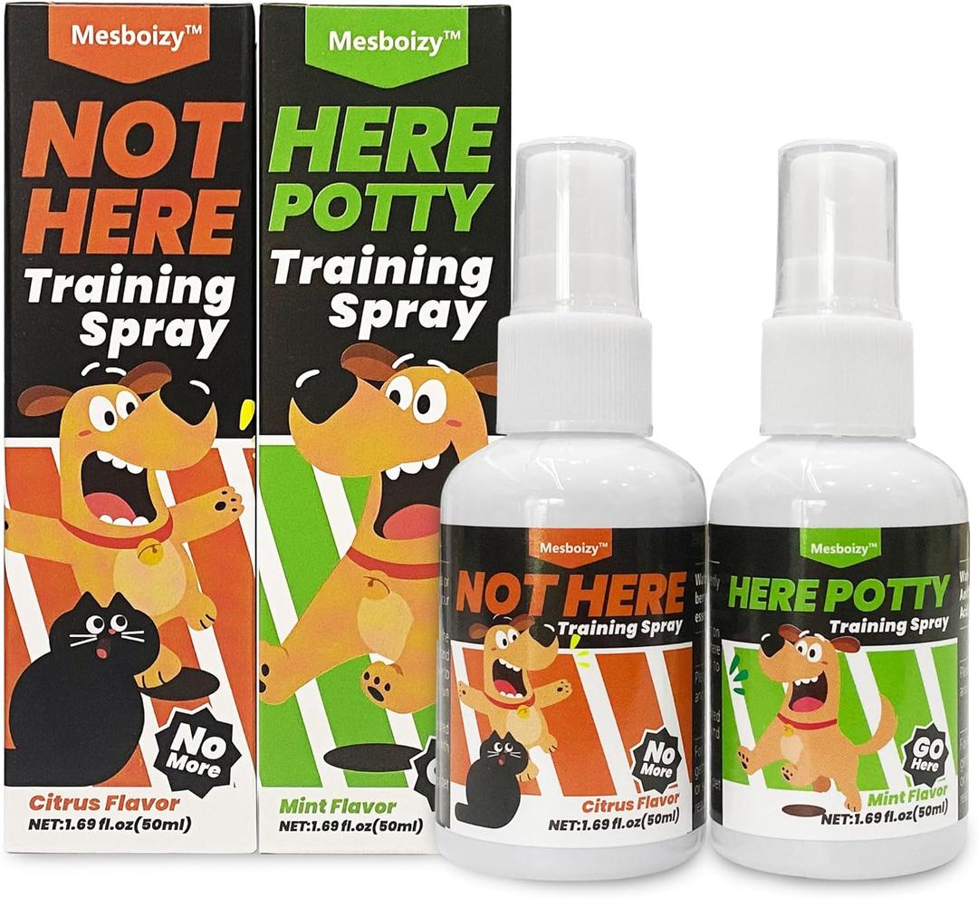 Not Here & Here Potty Training Spray - Dog Pee Spray - Helps Dogs Develop Proper Potty Habits - Essential Potty Spray for Puppies(1.69 fl.oz Each)