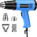 SEEKONE Heat Gun, 1800W Heavy Duty Hot Air Gun Kit Dual-temperature Setting 572&1112, Hot Heat Gun with Overheat Protection, 4 Nozzles Included, for Shrinking PVC, Stripping Paint, Crafts (5.2ft)