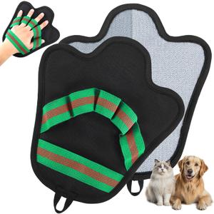 2 x BONTHEE Pet Hair Removal Gloves for Cats & Dogs | True-to-Hand Fit & Reusable Electrostatic Glove | Magic Hair Remover for Couch, Car Seat, Clothing, Carpet, Bedding