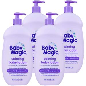 Baby Magic Calming Lotion 30oz Pack of Free of Parabens Phthalates Sulfates and Dyes, Lavender & Chamomile, Pack of 4
